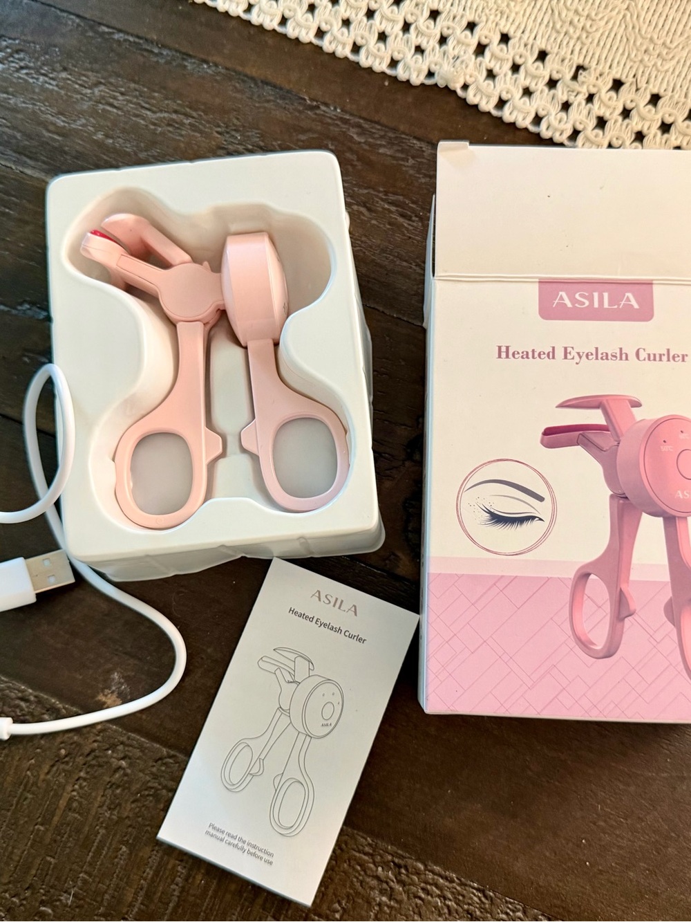 Pink Heated Eyelash Curler - USB Rechargeable